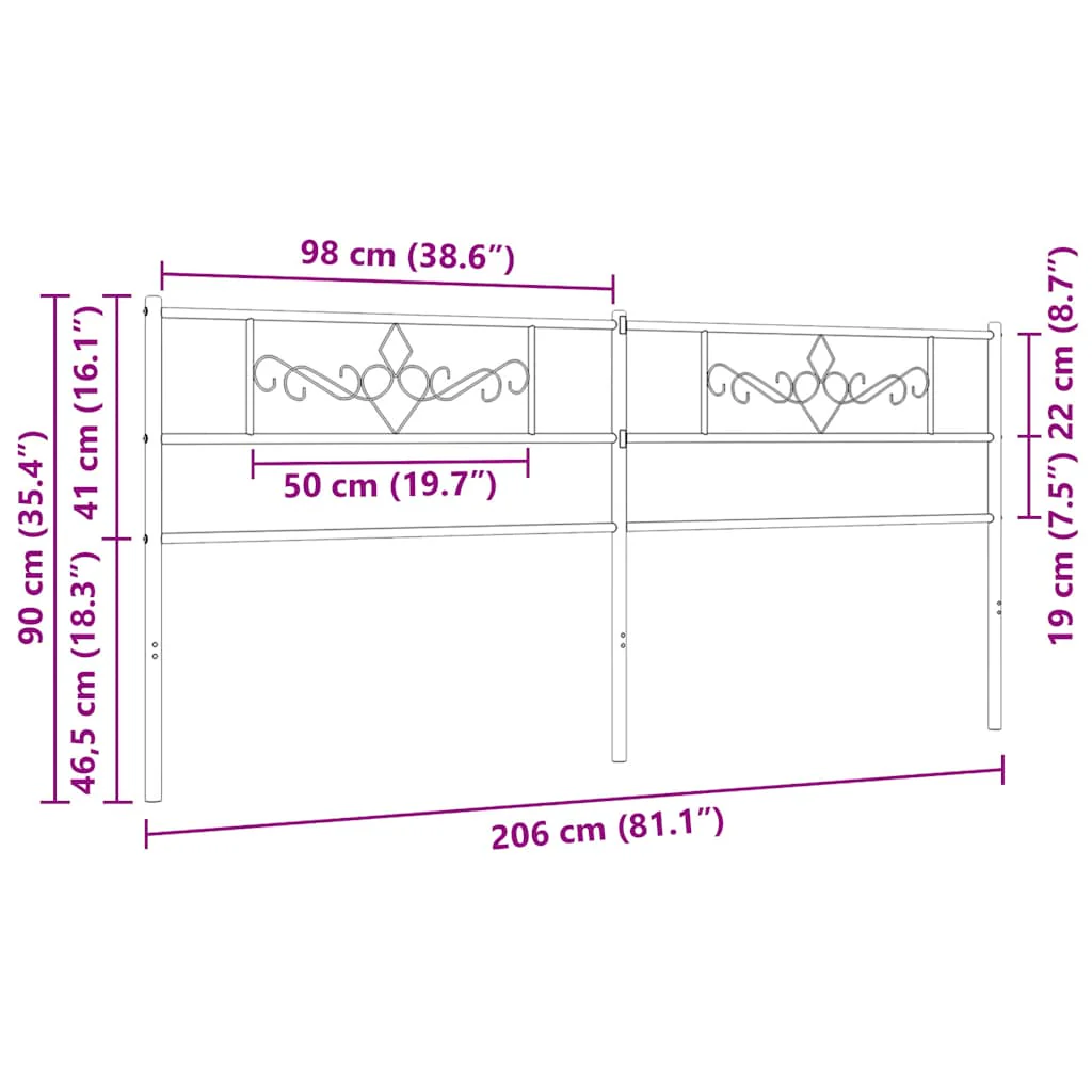 udskiftningsgavl 200 cm metal hvid - Image 7