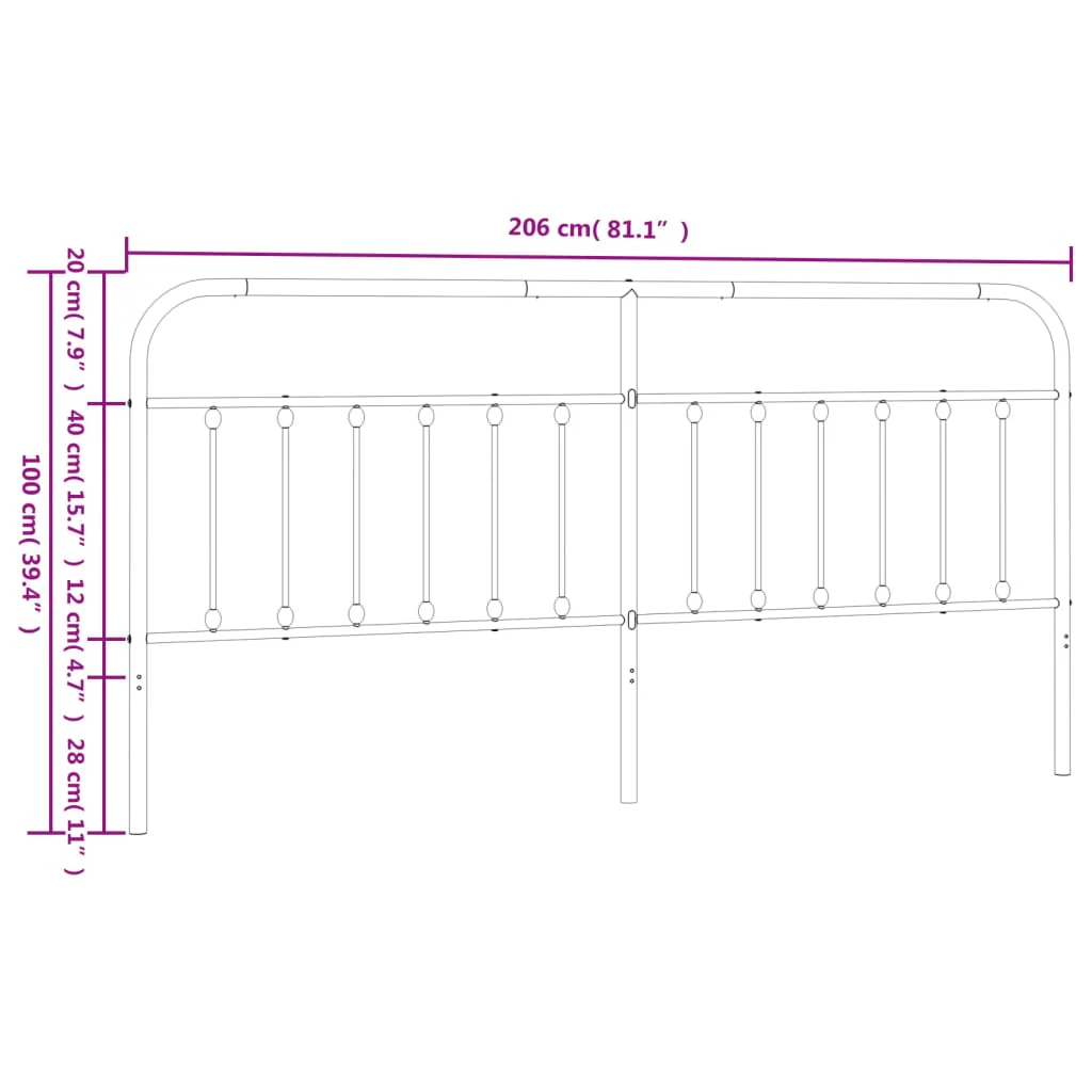 udskiftningsgavl 200 cm metal hvid - Image 7