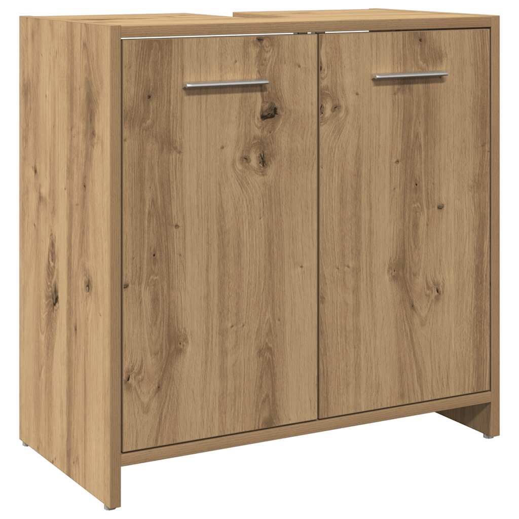 underskab til badeværelse 60x33x60 cm konstrueret træ kunsteg - Image 2