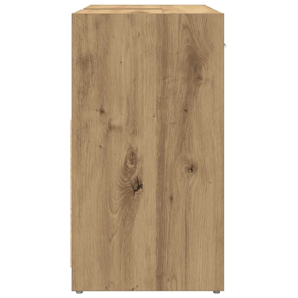 underskab til badeværelse 60x33x60 cm konstrueret træ kunsteg - Image 7