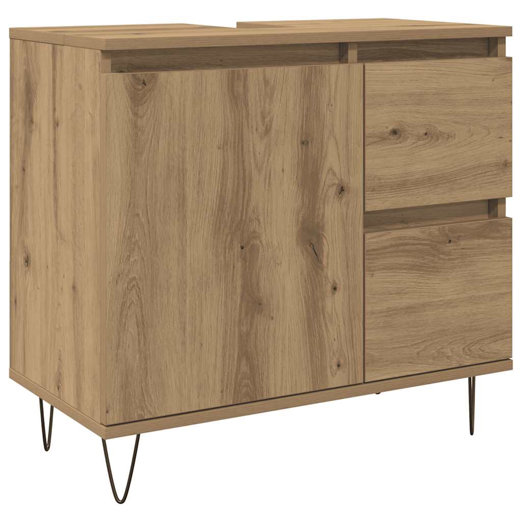 underskab til badeværelse 65x33x60 cm konstrueret træ kunsteg - Image 2