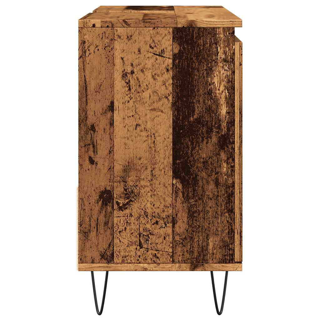 underskab til badeværelse 65x33x60cm konstrueret træ antikt træ - Image 6