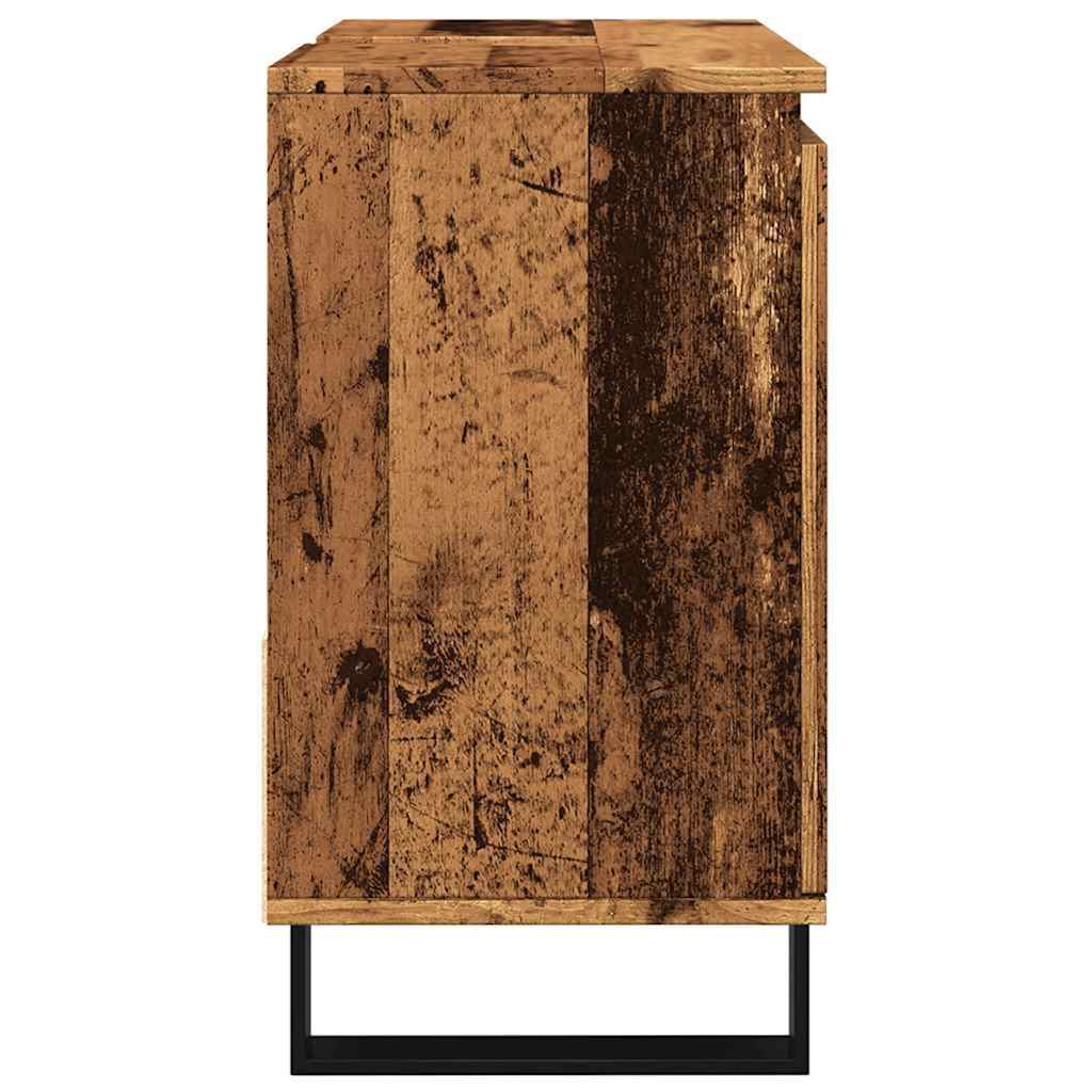 underskab til badeværelse 65x33x60cm konstrueret træ antikt træ - Image 5