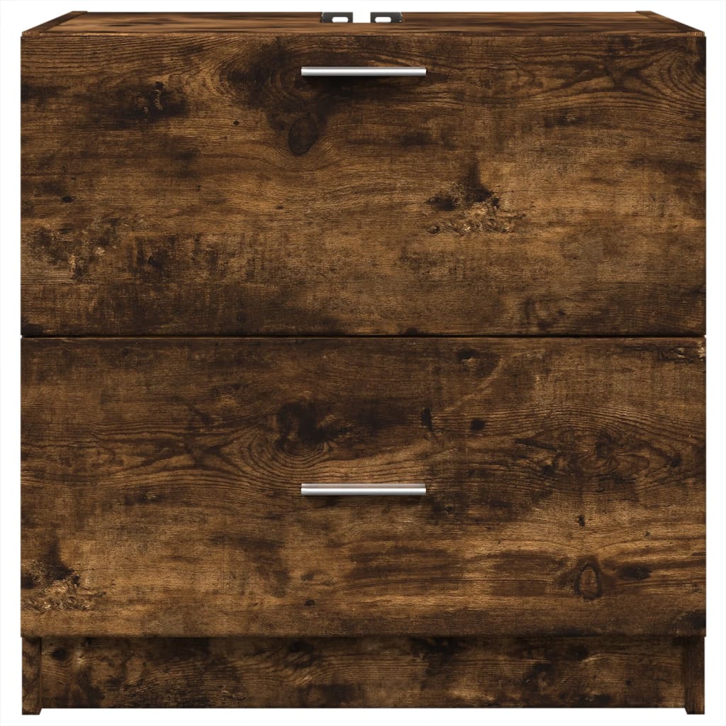 underskab til håndvask 59x37x59 cm konstrueret træ røget eg - Image 4