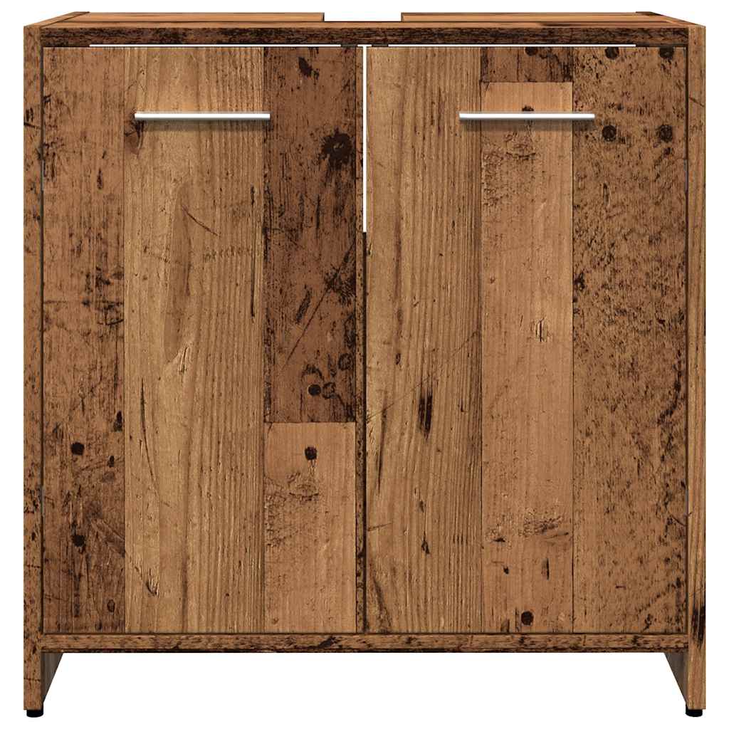underskab til håndvask 60x30x60 cm konstrueret træ gammelt træ - Image 5