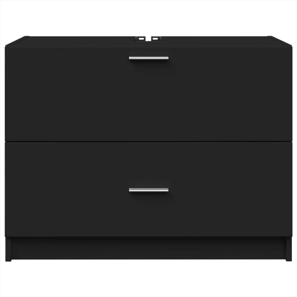 underskab til håndvask 78x37x59 cm konstrueret træ sort - Image 4