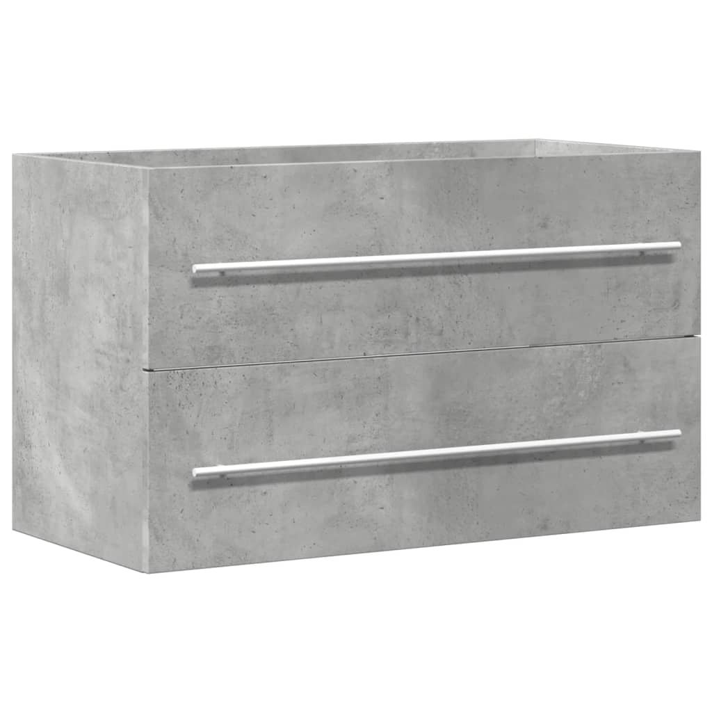 underskab til håndvask 80x38,5x48 cm konstrueret træ betongrå - Image 2