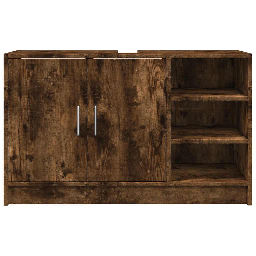 underskab til håndvask 90x29x55 cm konstrueret træ røget eg - Image 4