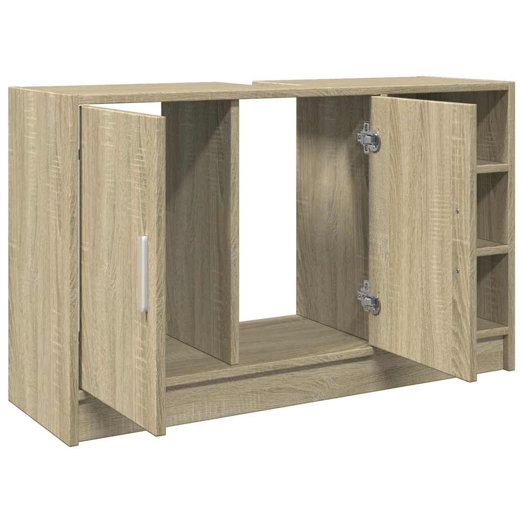 underskab til håndvask 90x29x55 cm konstrueret træ sonoma-eg - Image 5