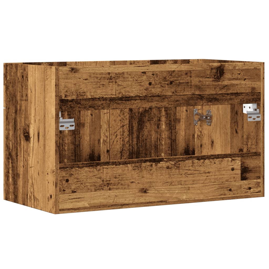 underskab til håndvask 90x38,5x46 cm konstrueret træ antikt træ - Image 6