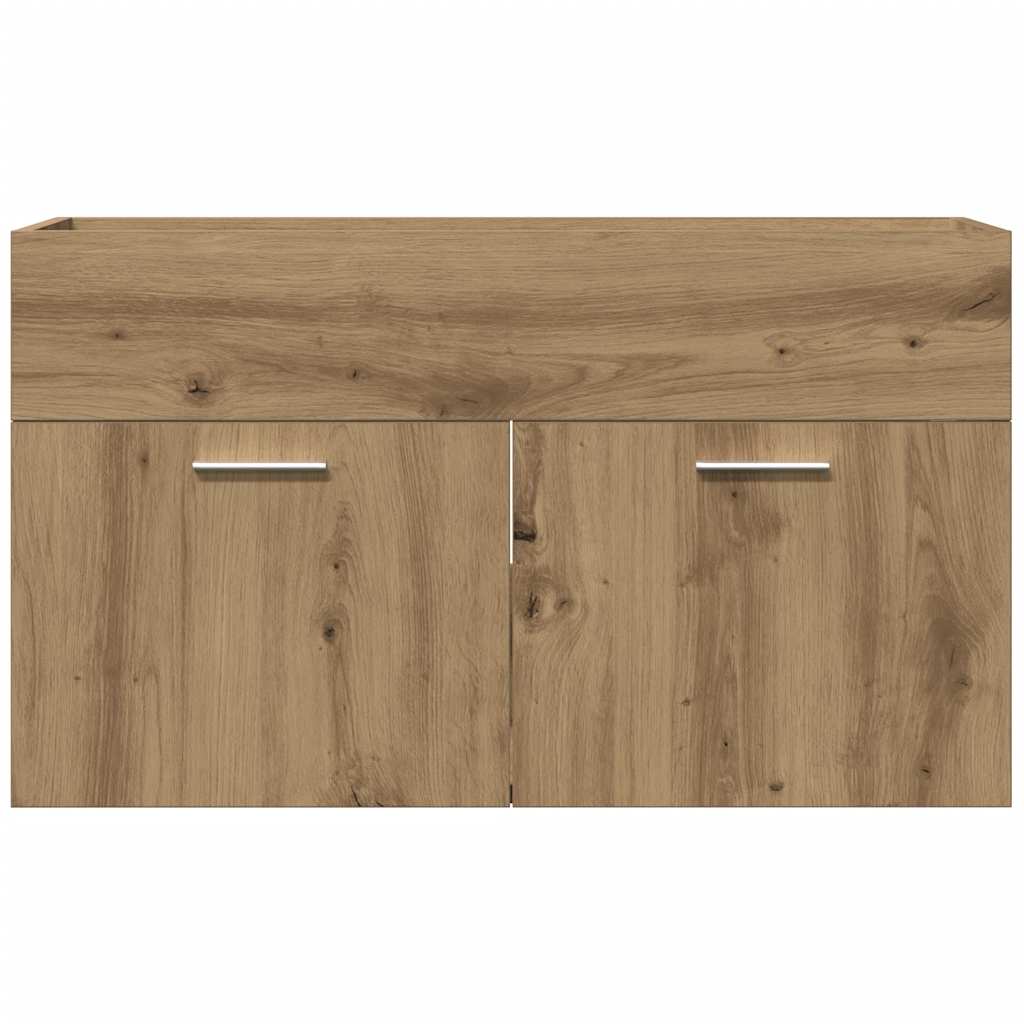underskab til håndvask 90x38,5x46 cm konstrueret træ kunsteg - Image 4