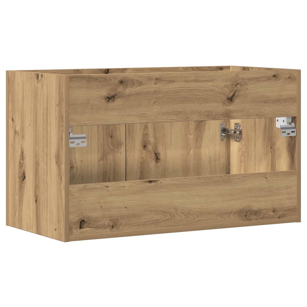 underskab til håndvask 90x38,5x46 cm konstrueret træ kunsteg - Image 6