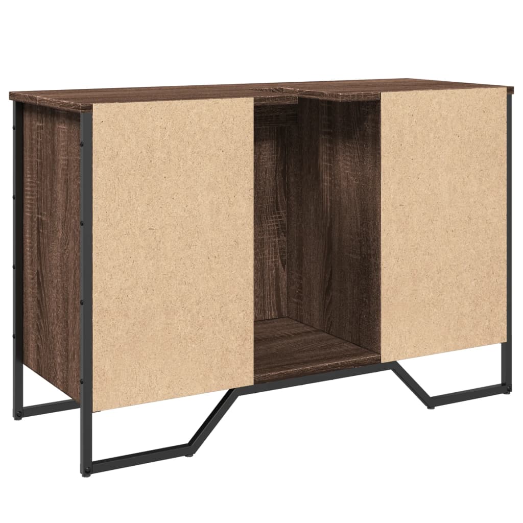 underskab til håndvask 91x35x60 cm konstrueret træ brunt eg - Image 6