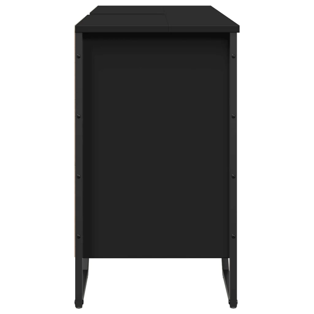 underskab til håndvask 91x35x60 cm konstrueret træ sort - Image 5