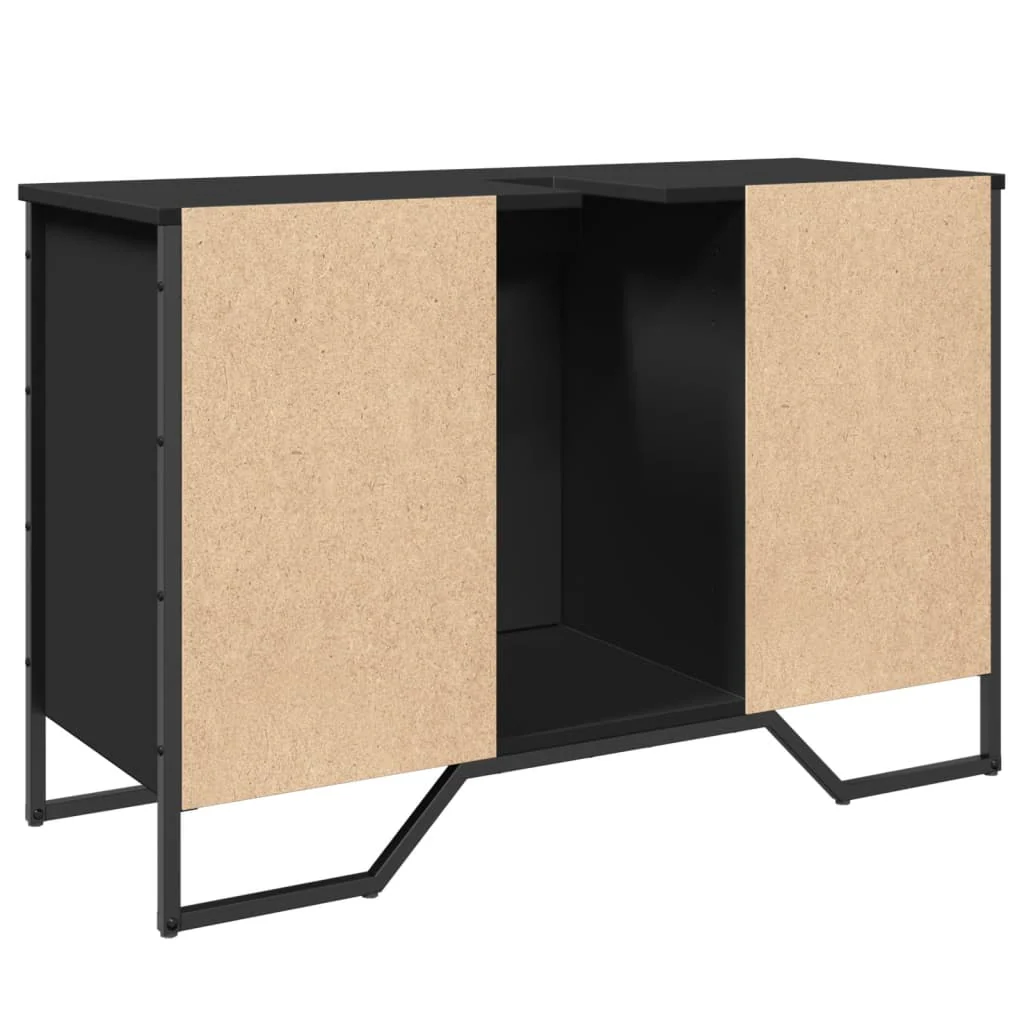 underskab til håndvask 91x35x60 cm konstrueret træ sort - Image 6