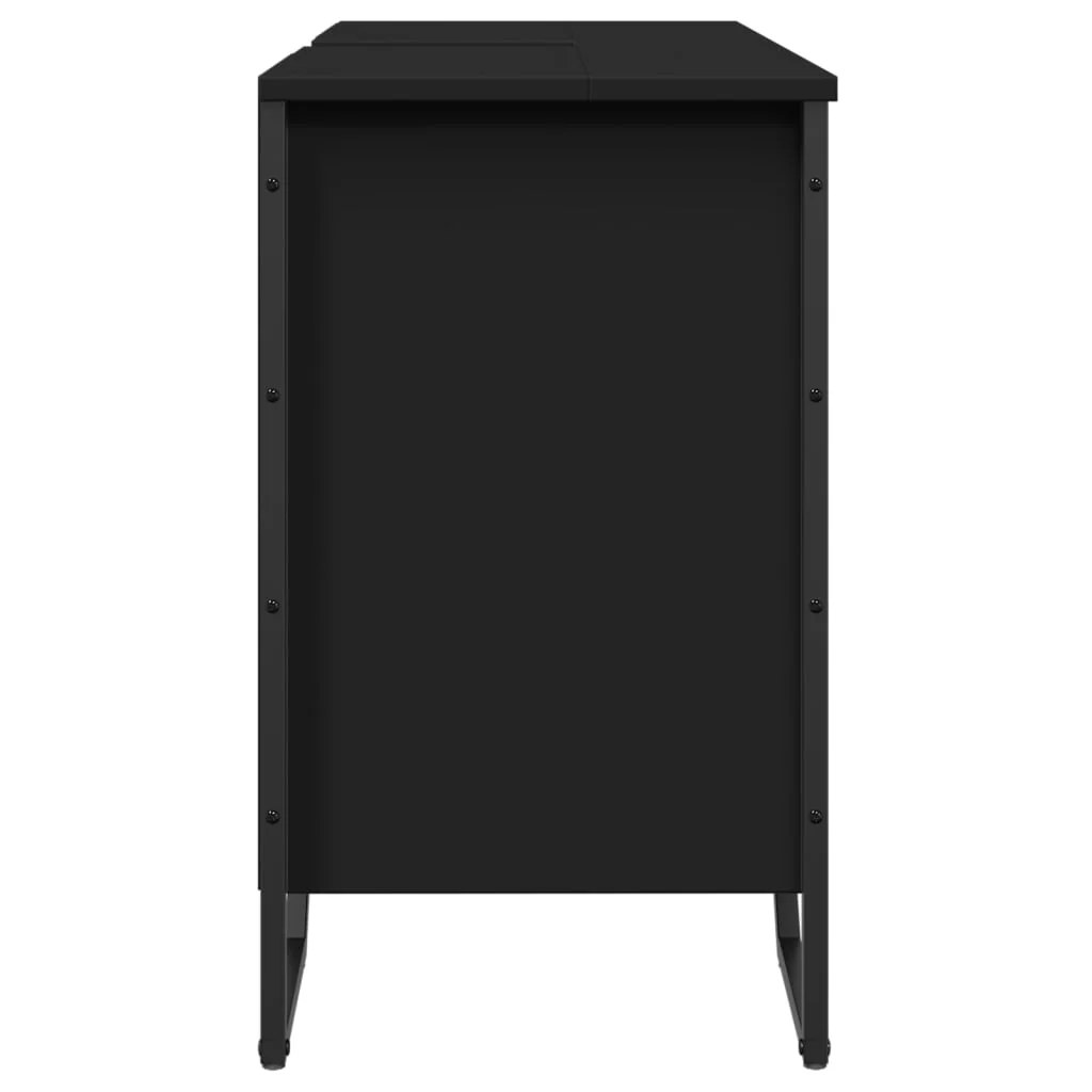 underskab til håndvask 91x35x60 cm konstrueret træ sort - Image 5