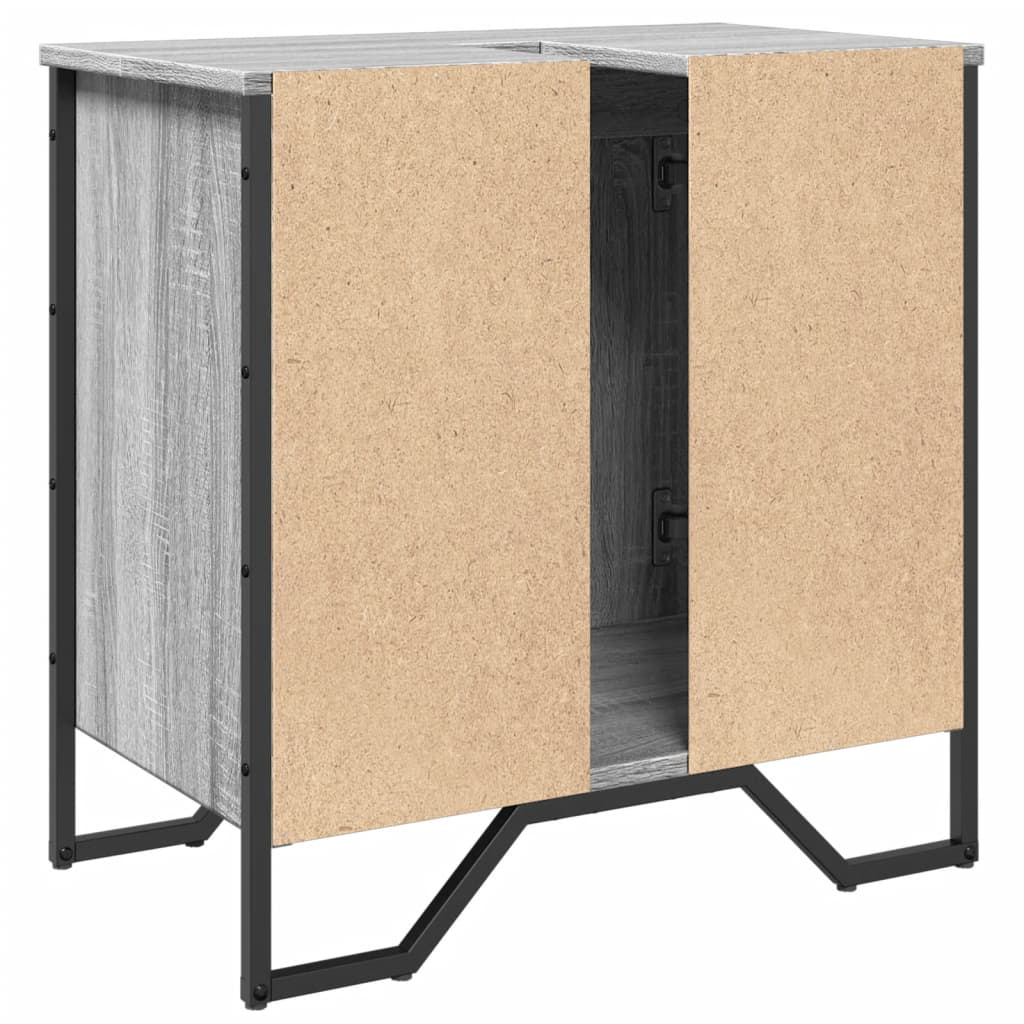underskab til vask 60x35x60 cm konstrueret træ grå sonoma-eg - Image 6