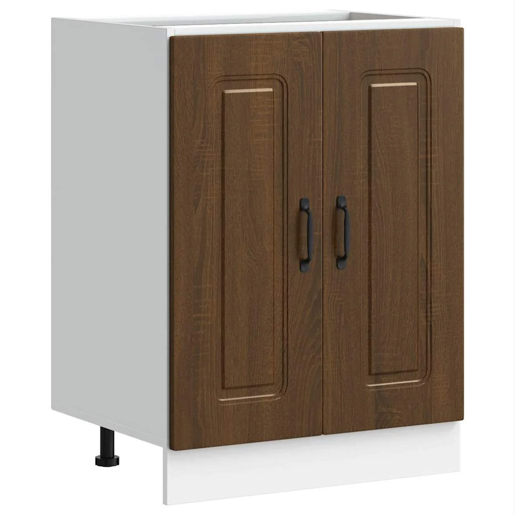 underskab til vask Kalmar 60x46x81,5 cm konstrueret træ brun eg - Image 2