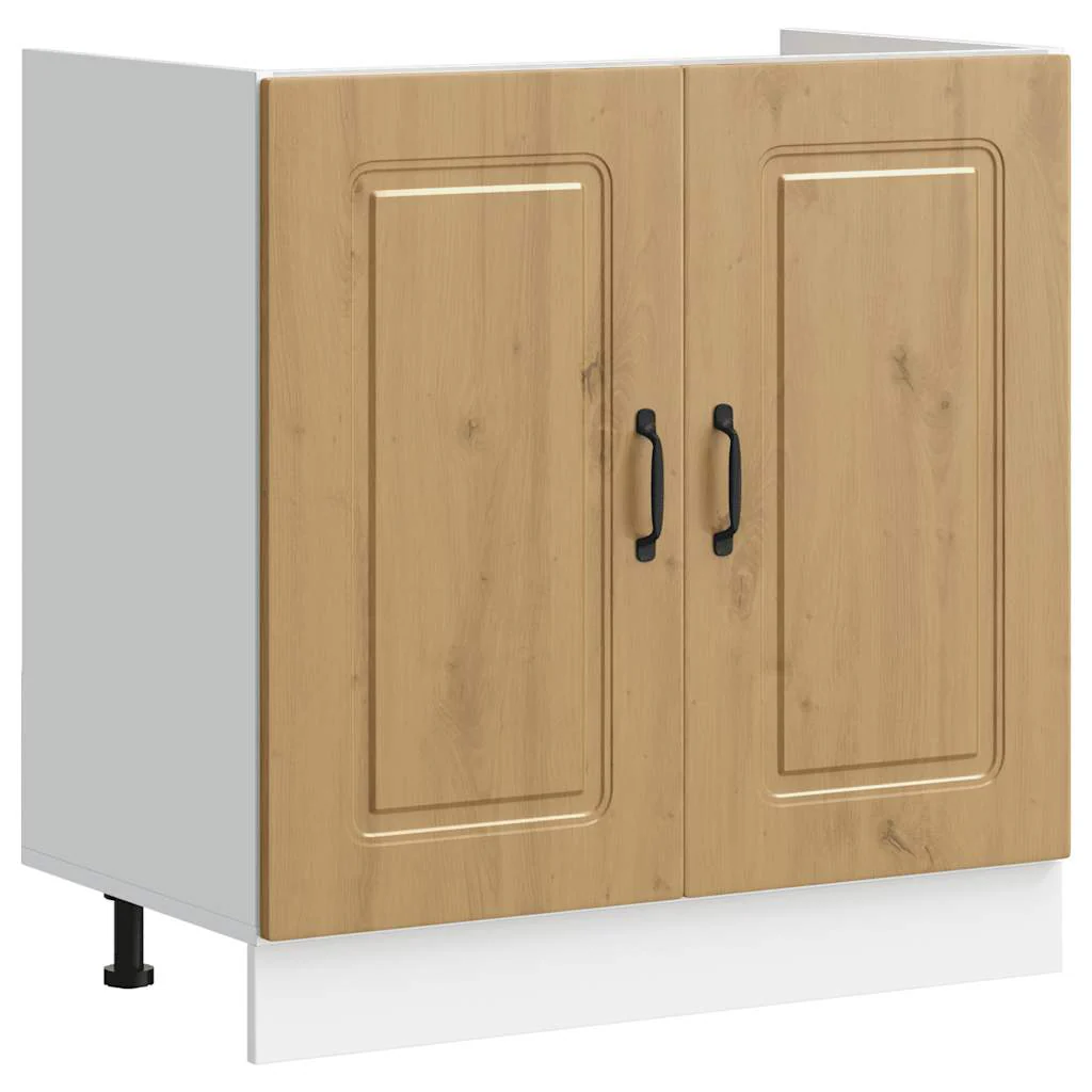 underskab til vask Kalmar 80x46x81,5 cm konstrueret træ egetræ - Image 2