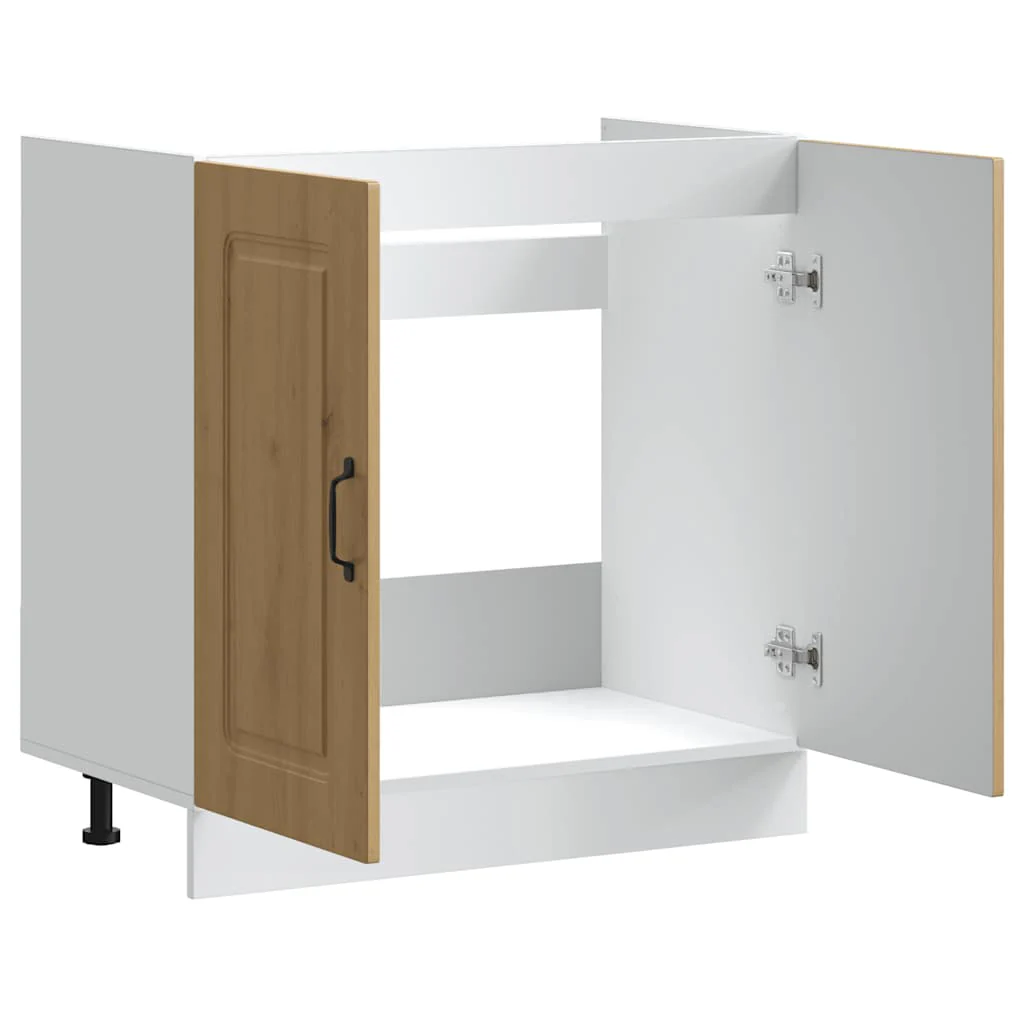 underskab til vask Kalmar 80x46x81,5 cm konstrueret træ egetræ - Image 5