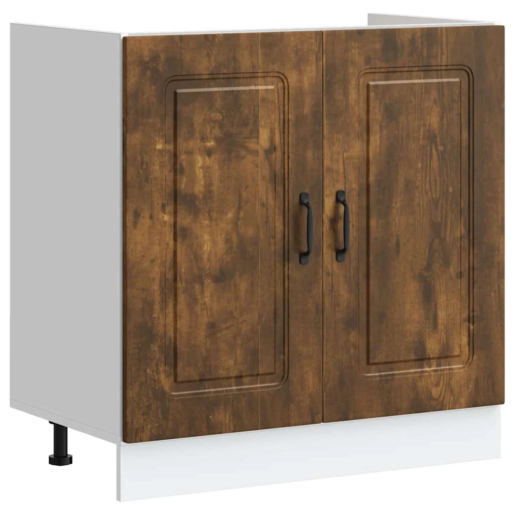 underskab til vask Kalmar 80x46x81,5cm konstrueret træ røget eg - Image 2