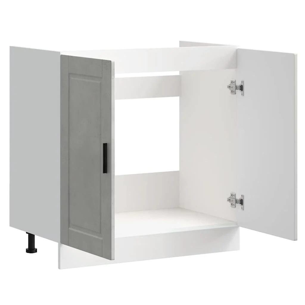 underskab til vask Porto 80x46x81,5cm konstrueret træ beton grå - Image 5