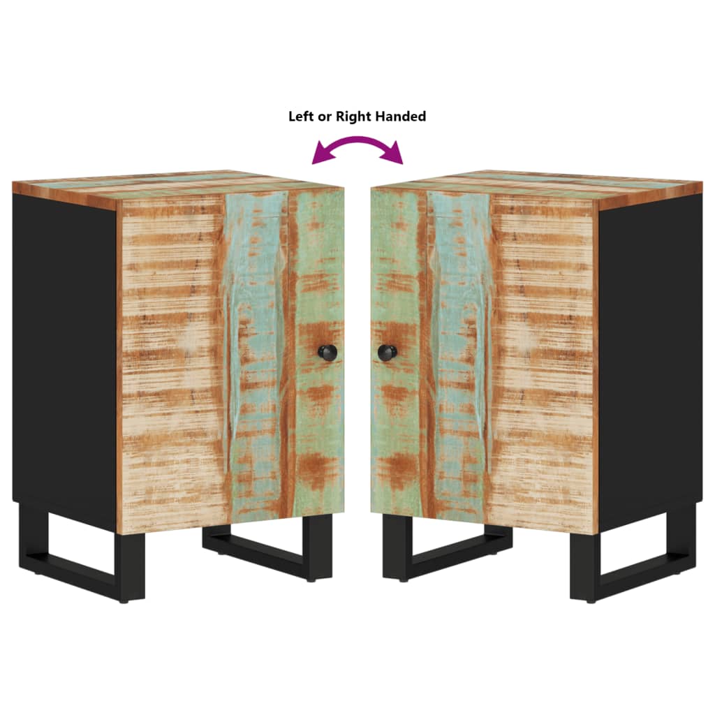 væghængt badeværelsesskab 38x33x58 cm massivt genbrugstræ - Image 7