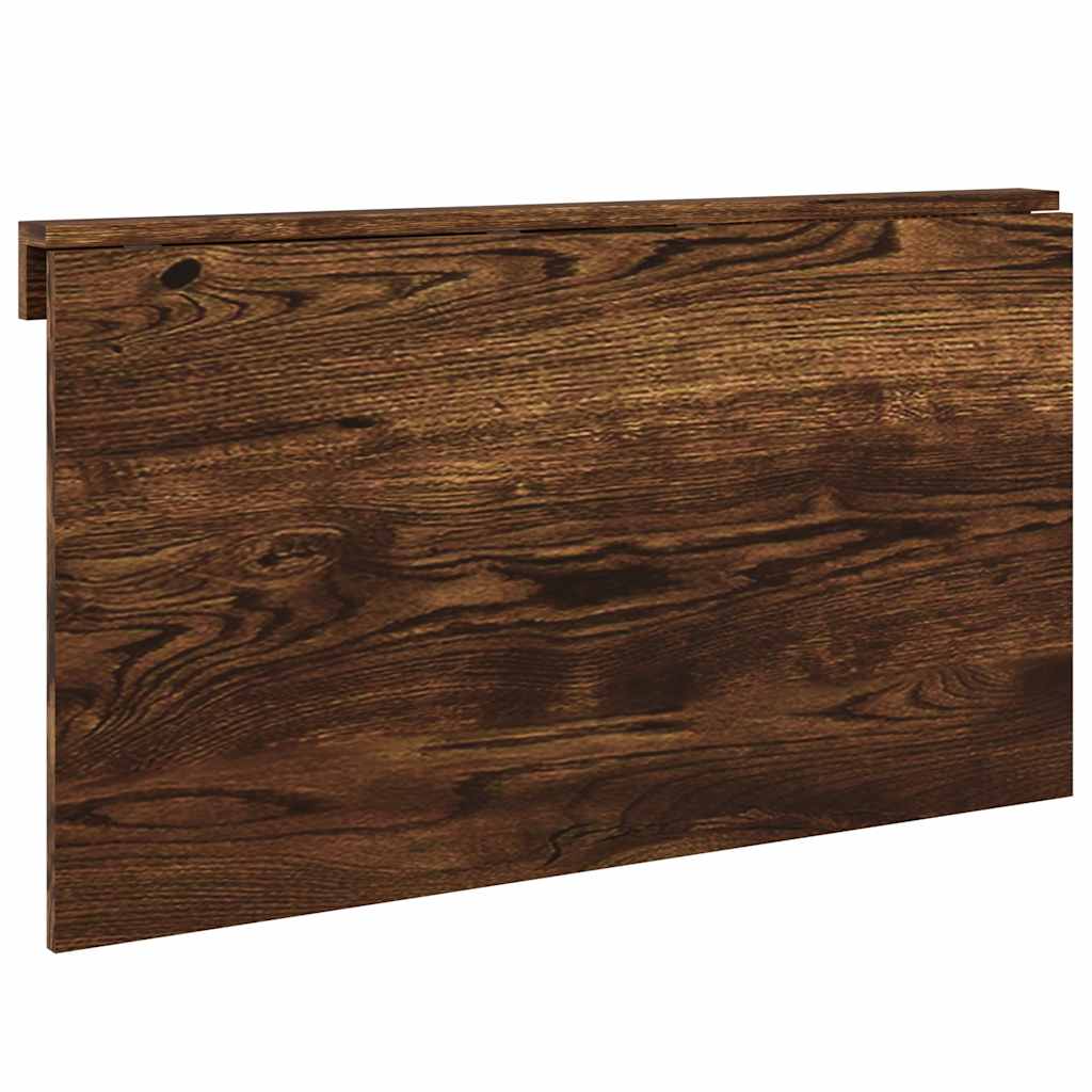 væghængt klapbord 100x60x56 cm konstrueret træ røget egetræ - Image 5