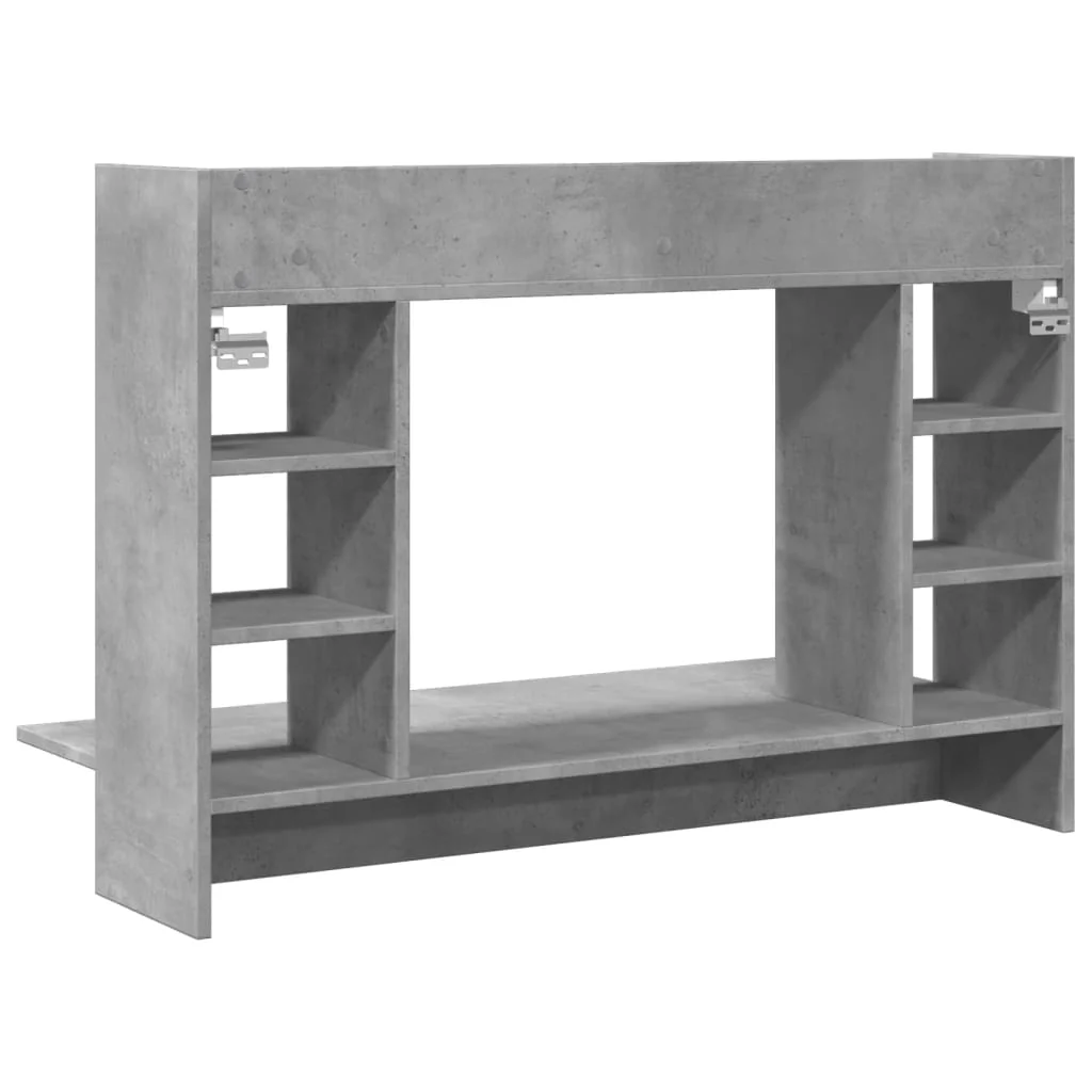 væghængt skrivebord 105x48x75 cm konstrueret træ betongrå - Image 6