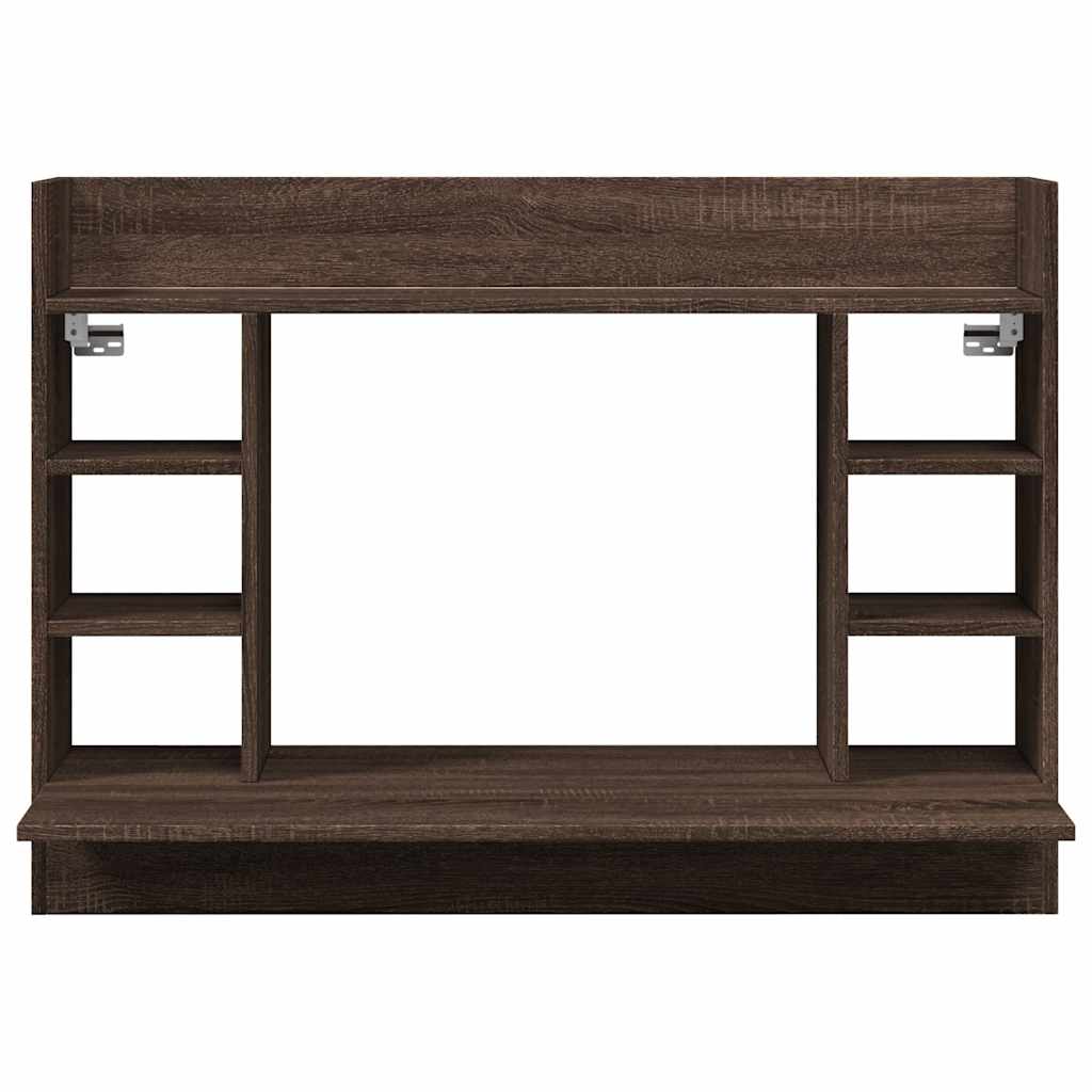 væghængt skrivebord 105x48x75 cm konstrueret træ brun egetræ - Image 4