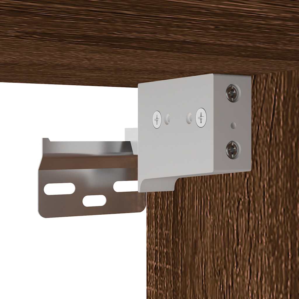 væghængt skrivebord 105x48x75 cm konstrueret træ brun egetræ - Image 7