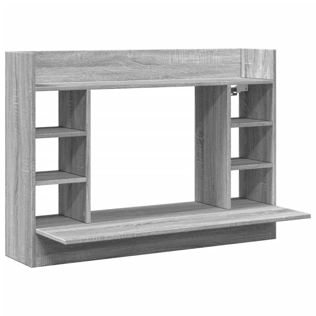 væghængt skrivebord 105x48x75 cm konstrueret træ grå sonoma-eg - Image 2
