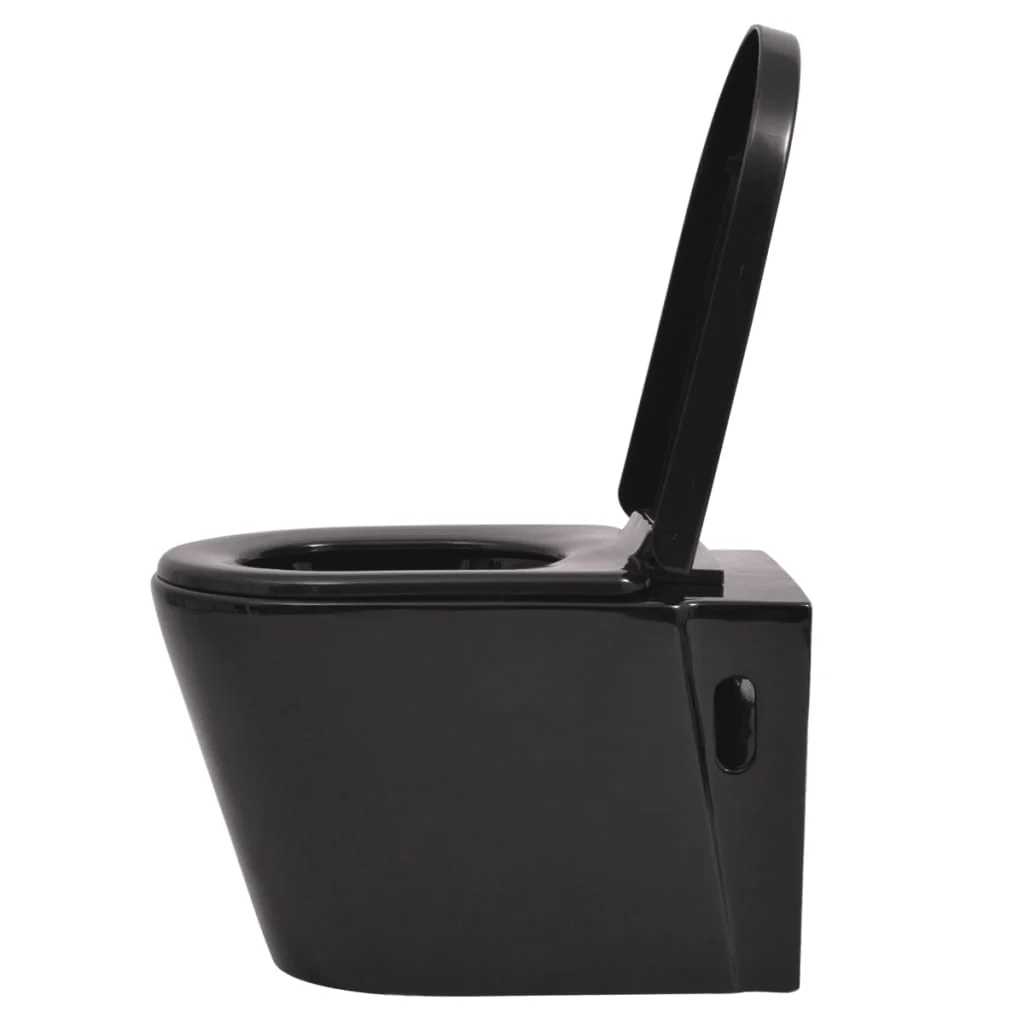 væghængt toilet keramisk sort - Image 3