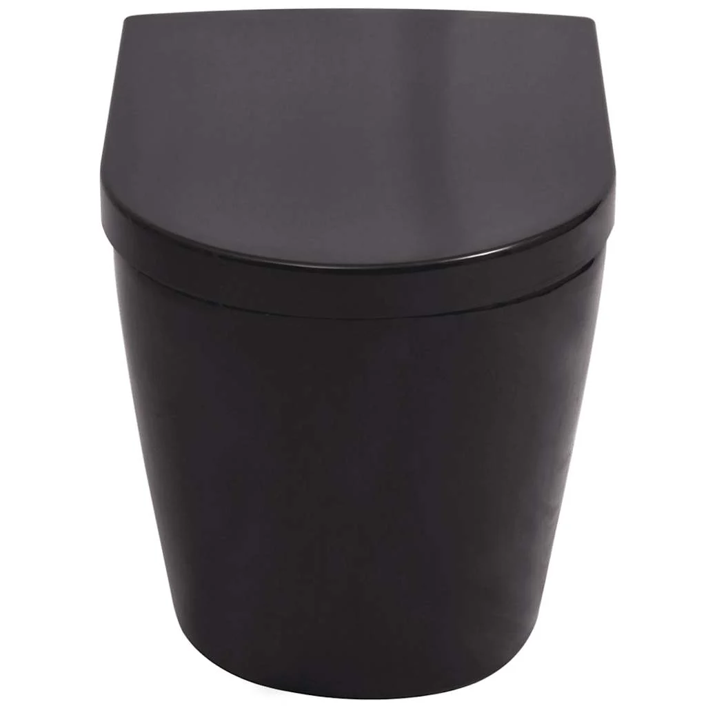 væghængt toilet med skjult cisterne keramisk sort - Image 6