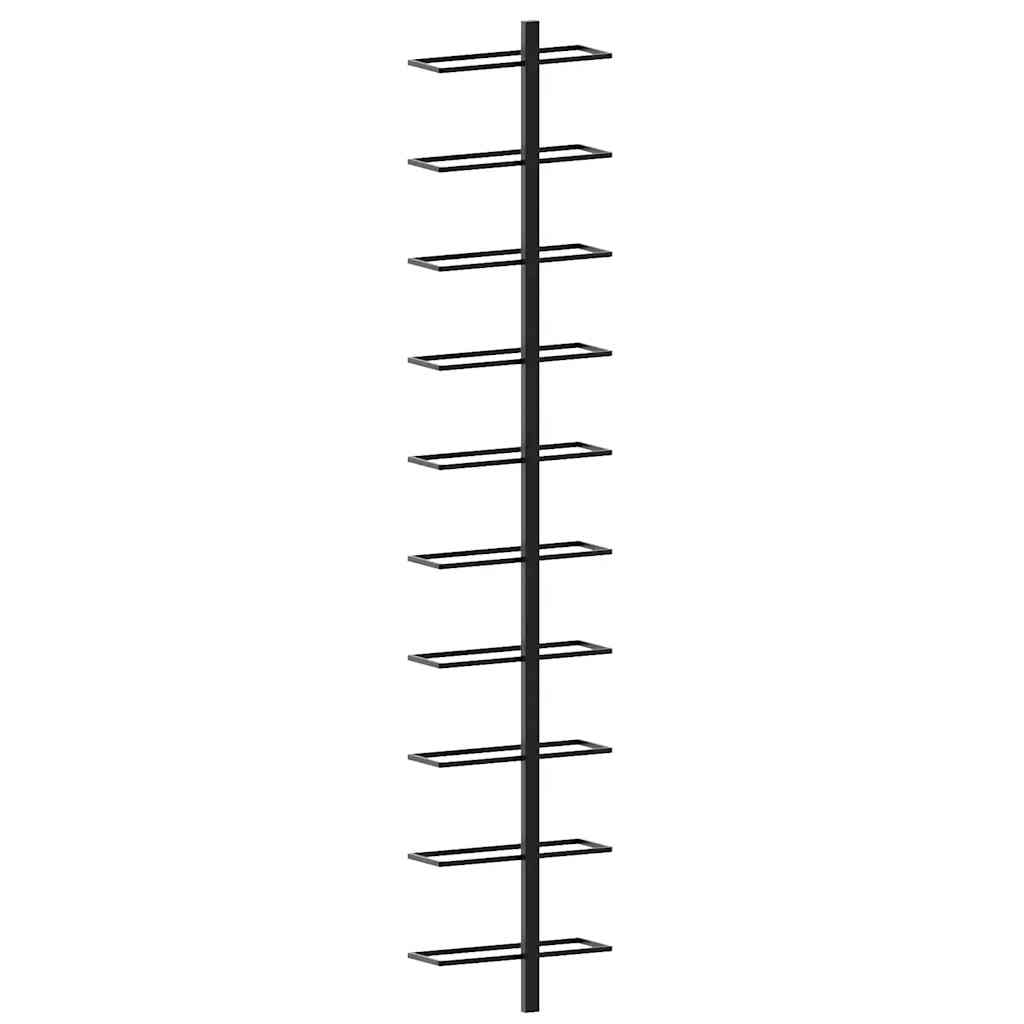 væghængt vinreol til 10 flasker metal sort - Image 7