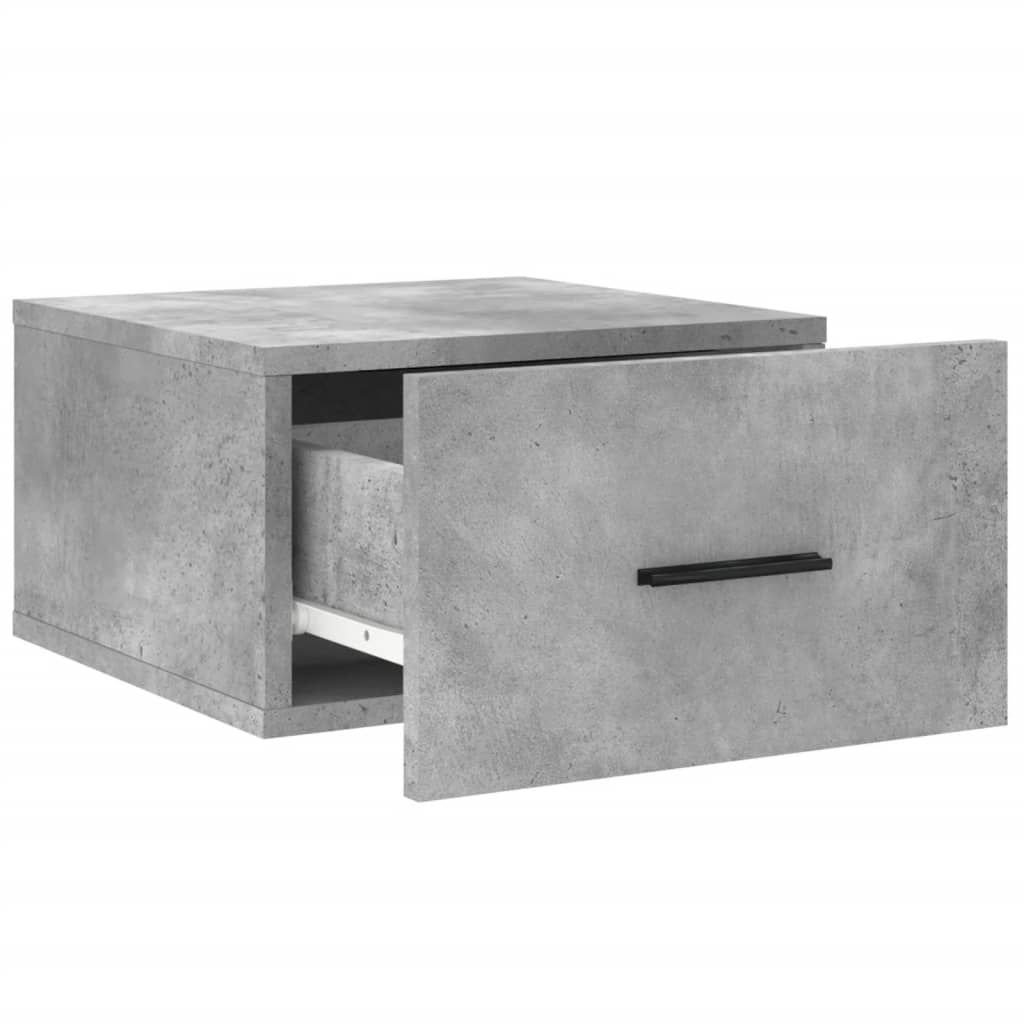 væghængte sengeborde 2 stk. 35x35x20 cm betongrå - Image 7