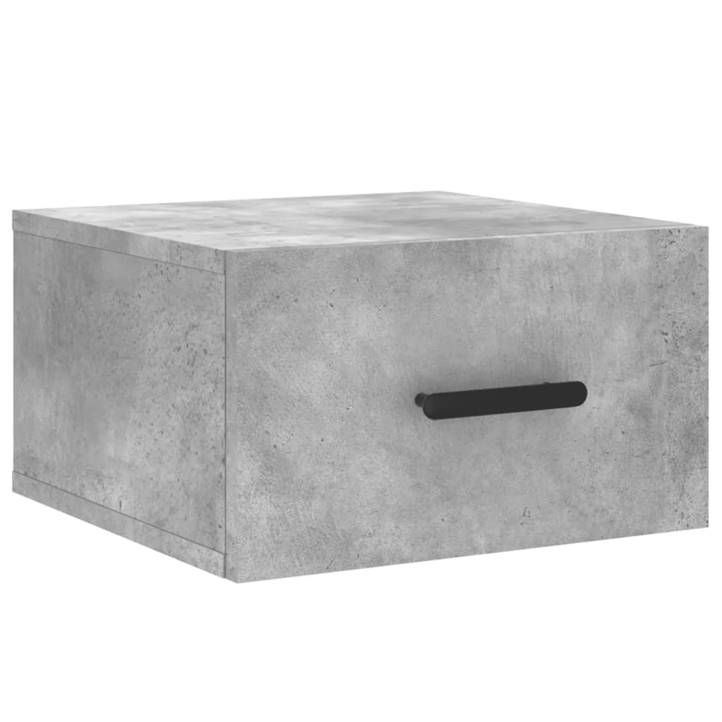 væghængte sengeborde 2 stk. 35x35x20 cm betongrå - Image 5