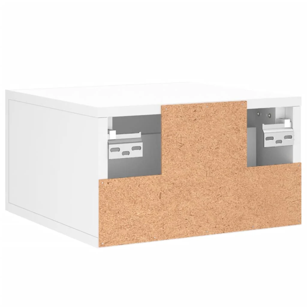 væghængte sengeborde 2 stk. 35x35x20 cm hvid - Image 8