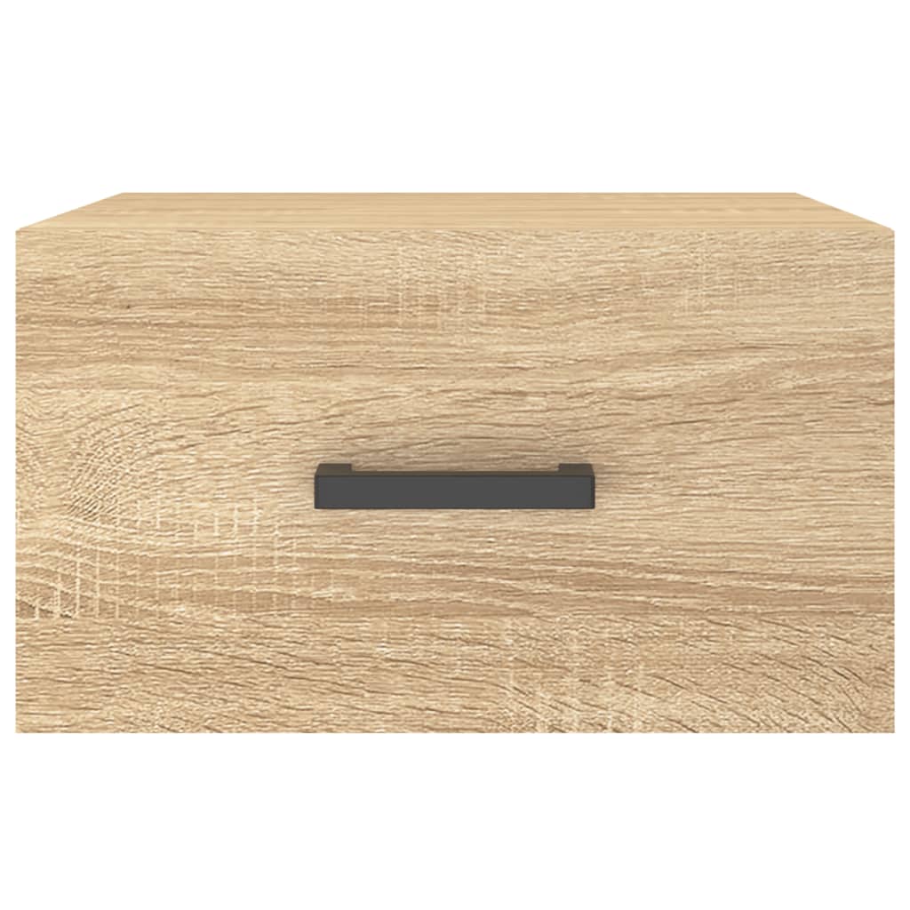 væghængte sengeborde 2 stk. 35x35x20 cm sonoma-eg - Image 6