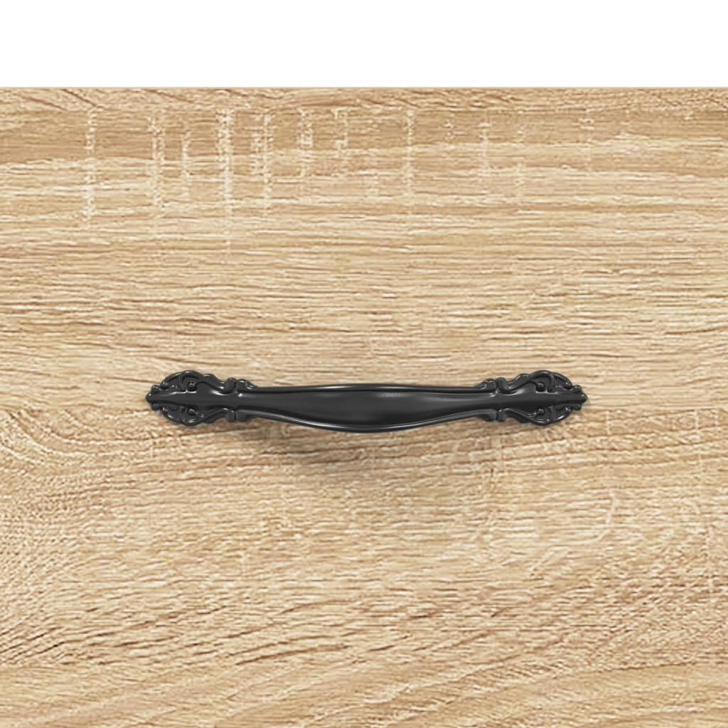 væghængte sengeborde 2 stk. 35x35x20 cm sonoma-eg - Image 9