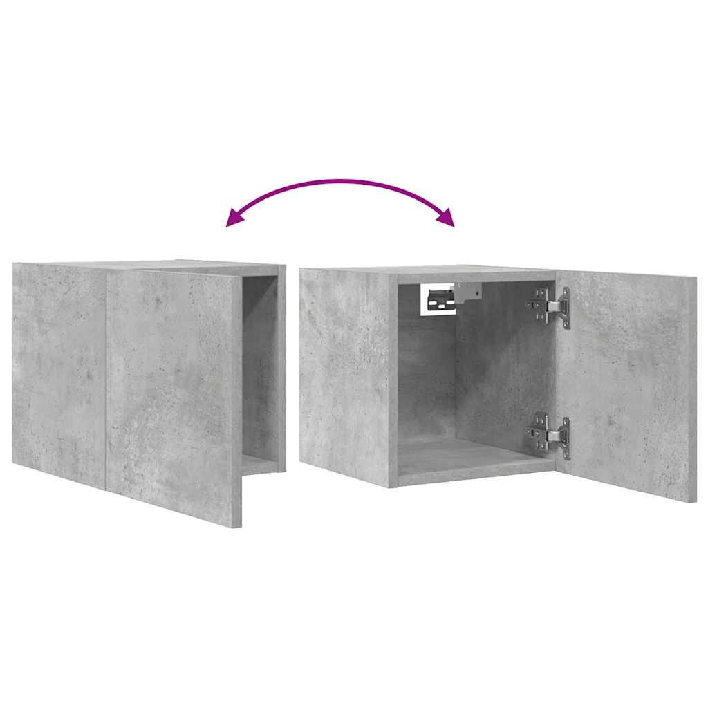 væghængte tv-skabe 4 stk. 30,5x30x30 cm betongrå - Image 7