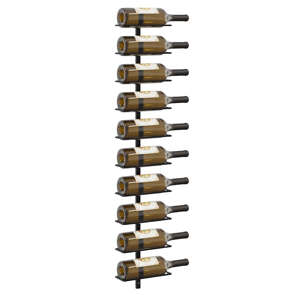 væghængte vinreoler 2 stk. til 20 vinflasker metal sort - Image 4