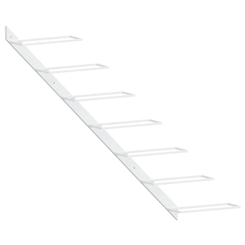 væghængte vinreoler til 7 flasker 2 stk. metal hvid - Image 5