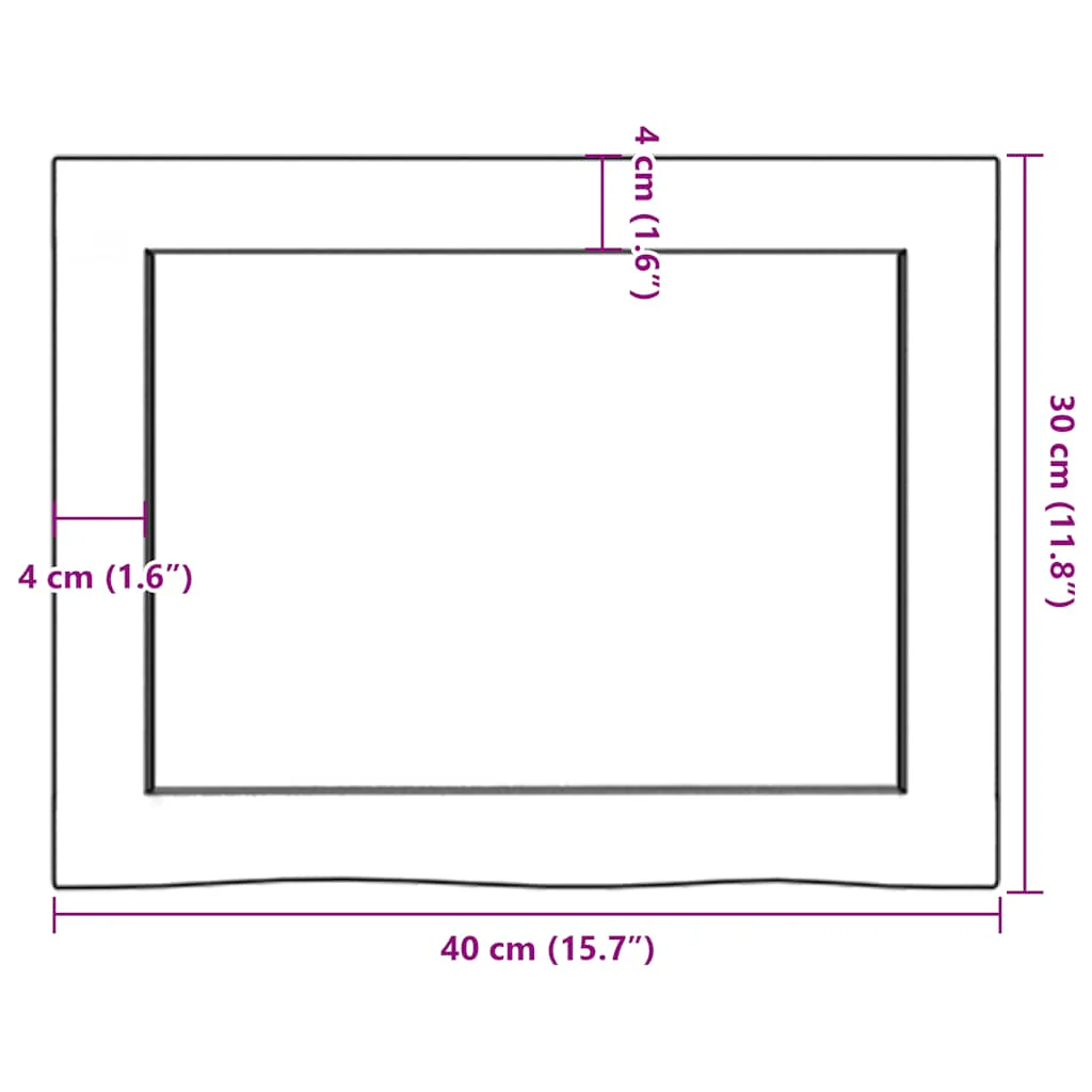 væghylde 40x30x(2-6) cm ubehandlet massivt egetræ - Image 9