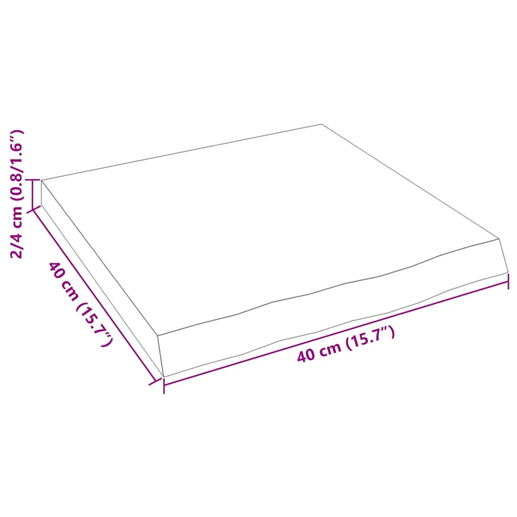 væghylde 40x40x(2-4) cm ubehandlet massivt egetræ - Image 8