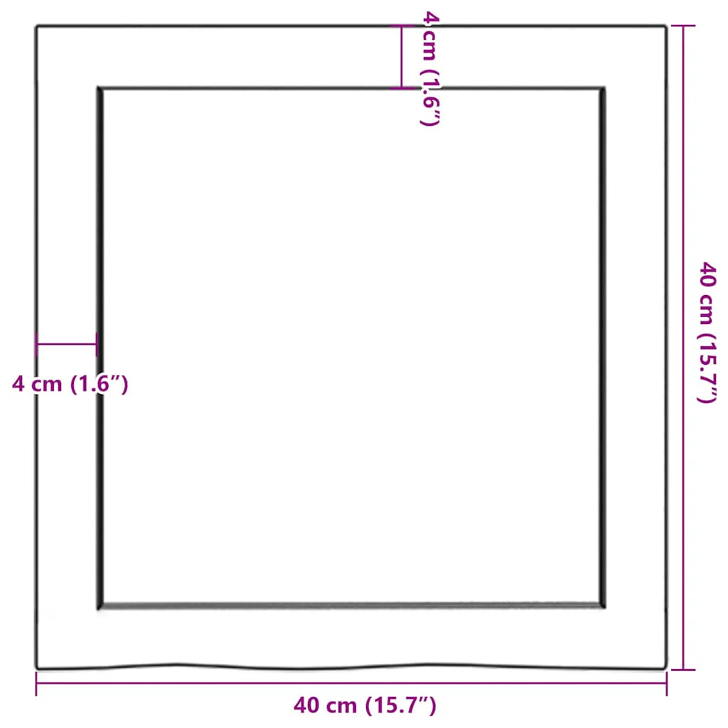 væghylde 40x40x(2-4) cm ubehandlet massivt egetræ - Image 9