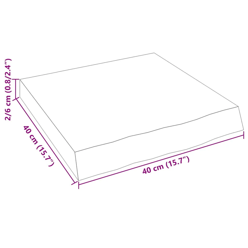 væghylde 40x40x(2-6) cm ubehandlet massivt egetræ - Image 8