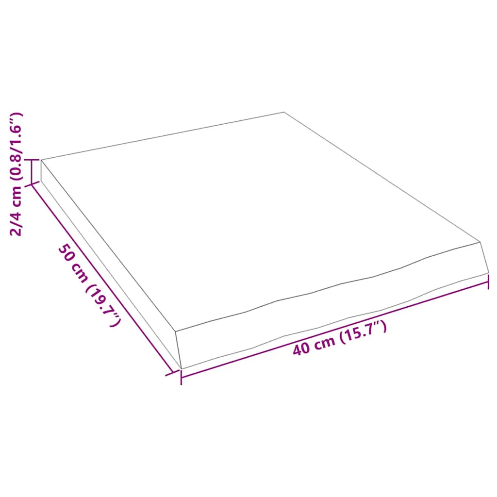 væghylde 40x50x(2-4) cm ubehandlet massivt egetræ - Image 8