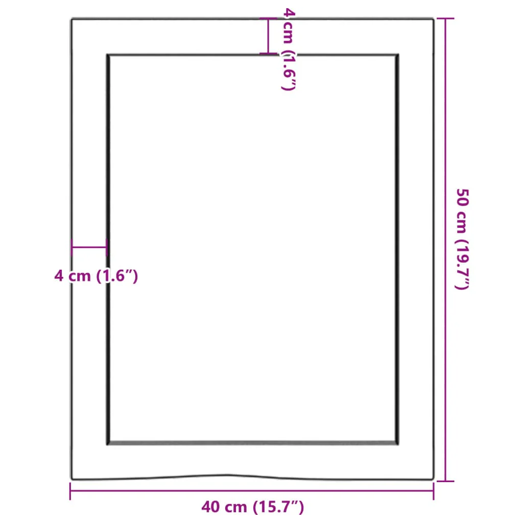 væghylde 40x50x(2-6) cm ubehandlet massivt egetræ - Image 9