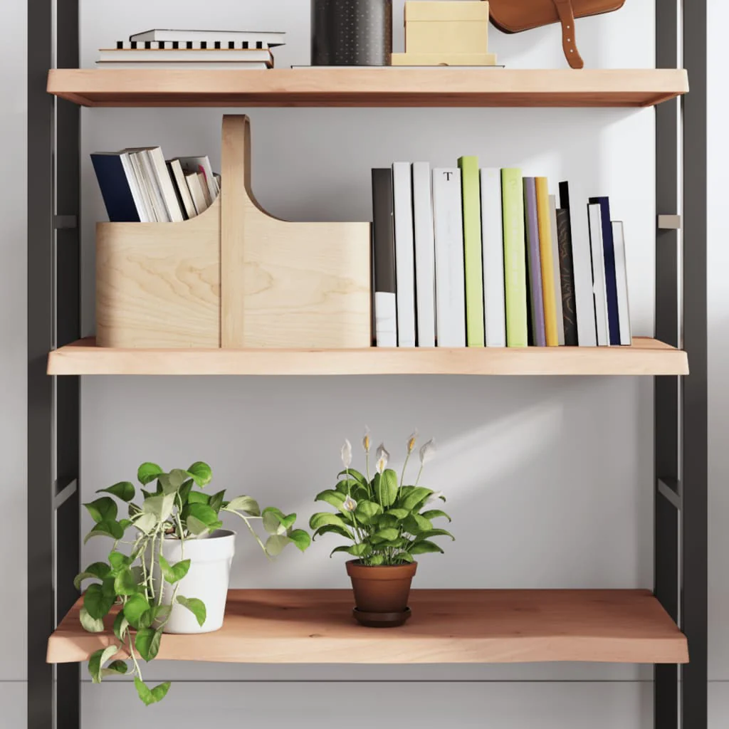 væghylde 80x50x(2-4) cm ubehandlet massivt egetræ